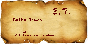 Belba Timon névjegykártya
